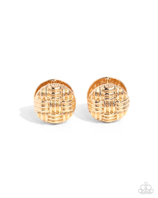 Woven Wisdom - Gold Hinge Hoop Earrings