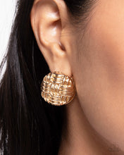 Load image into Gallery viewer, Woven Wisdom - Gold Hinge Hoop Earrings