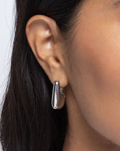 Load image into Gallery viewer, Square Symmetry - Silver Hinge Hoop Earrings