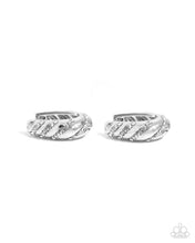 Load image into Gallery viewer, Paved in Glitz - White Hinge Hoop Earrings