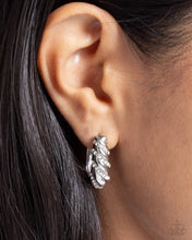 Load image into Gallery viewer, Paved in Glitz - White Hinge Hoop Earrings