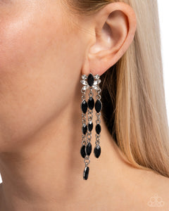 Lively Lure - Black Earrings