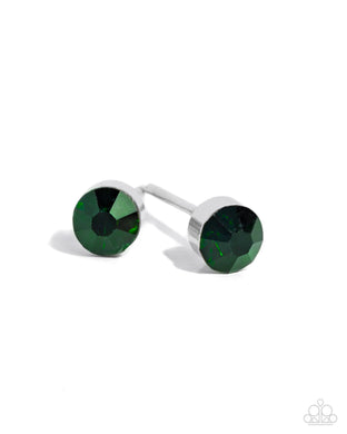 Logical Light - Green Post Earrings
