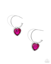 Load image into Gallery viewer, Diamond of the Night - Pink Hoop Earrings