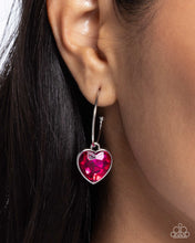 Load image into Gallery viewer, Diamond of the Night - Pink Hoop Earrings