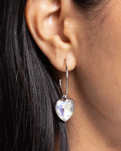 Load image into Gallery viewer, Diamond of the Night - White Hoop Earrings