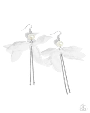 Ballerina Build - White Earrings