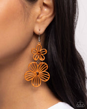 Load image into Gallery viewer, Textured Tiers - Orange Earrings
