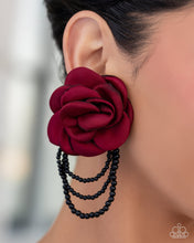 Load image into Gallery viewer, Dramatic Dame - Red Post Earrings