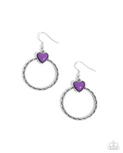 Load image into Gallery viewer, Heart Holiday - Purple Earrings