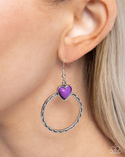 Load image into Gallery viewer, Heart Holiday - Purple Earrings
