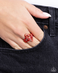 Hybrid Heart - Red Dainty Ring