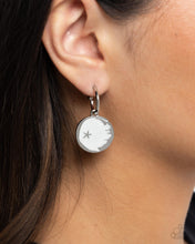Load image into Gallery viewer, South Star - White Hoop Earrings