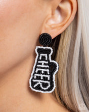 Load image into Gallery viewer, Cheer Captain - Black Post Earrings