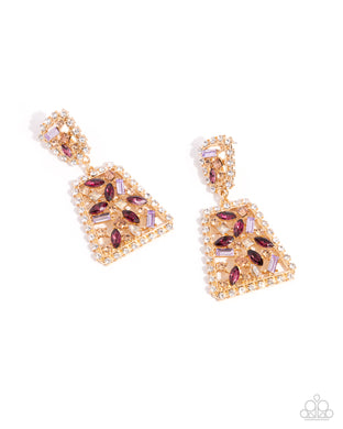 Glistening Gala - Purple Post Earrings