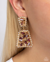 Load image into Gallery viewer, Glistening Gala - Purple Post Earrings