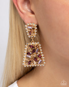 Glistening Gala - Purple Post Earrings