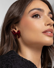 Load image into Gallery viewer, Dapper Dedication - Red Post Earrings