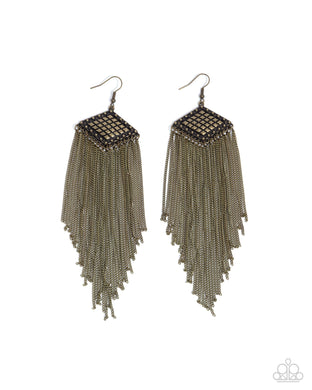 Forged Fringe - Brass Earrings