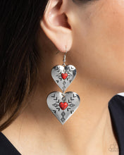 Load image into Gallery viewer, Rustic Repetition - Red Earrings