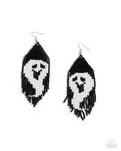 Load image into Gallery viewer, Spooky Strands - Black Earrings
