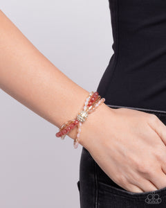 Beaded Boundary - Pink Stretchy Bracelet