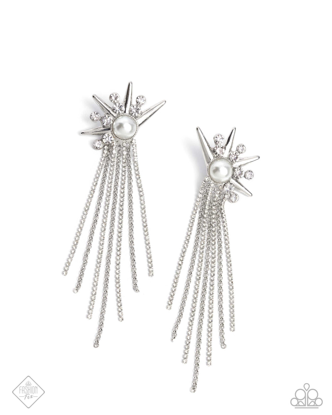 Punk Rock - White Post Earrings