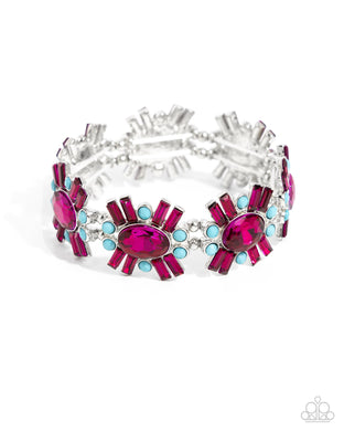 Bewildering Bling - Pink Stretchy Bracelet