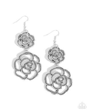 Reminiscent Rosette - Silver Earrings