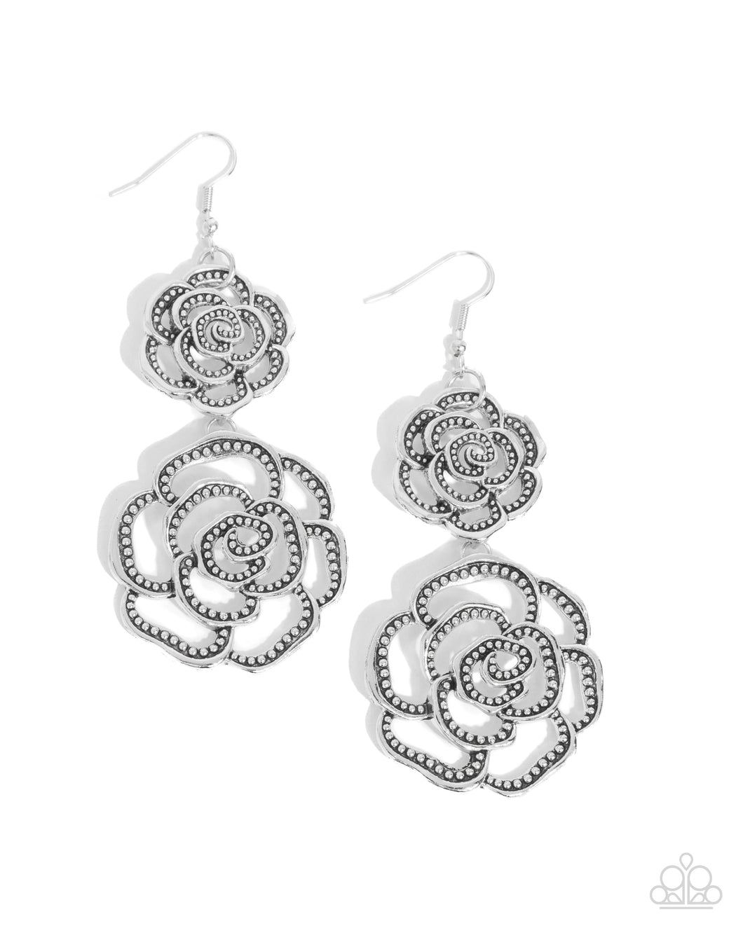 Reminiscent Rosette - Silver Earrings