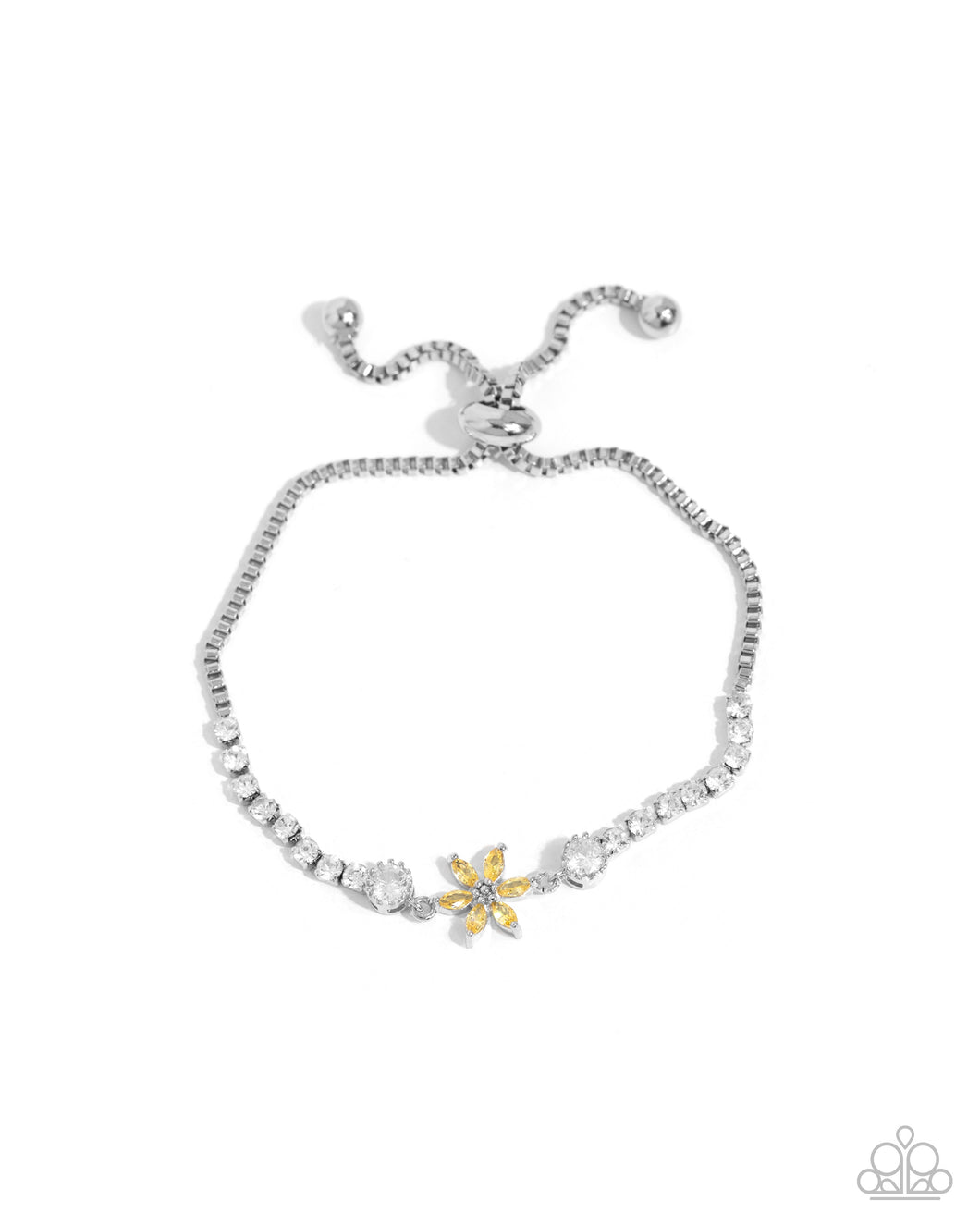 Dainty Delivery - Yellow Sliding Closure Bracelet