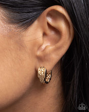 Load image into Gallery viewer, Off the Beaten Track - Gold Hinge Hoop Earrings