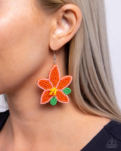Load image into Gallery viewer, Seed Bead Symmetry - Orange Earrings
