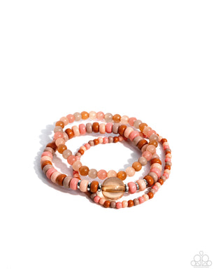 Seed Bead Stack - Orange Bracelets