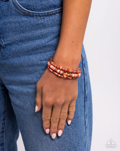 Seed Bead Stack - Orange Bracelets