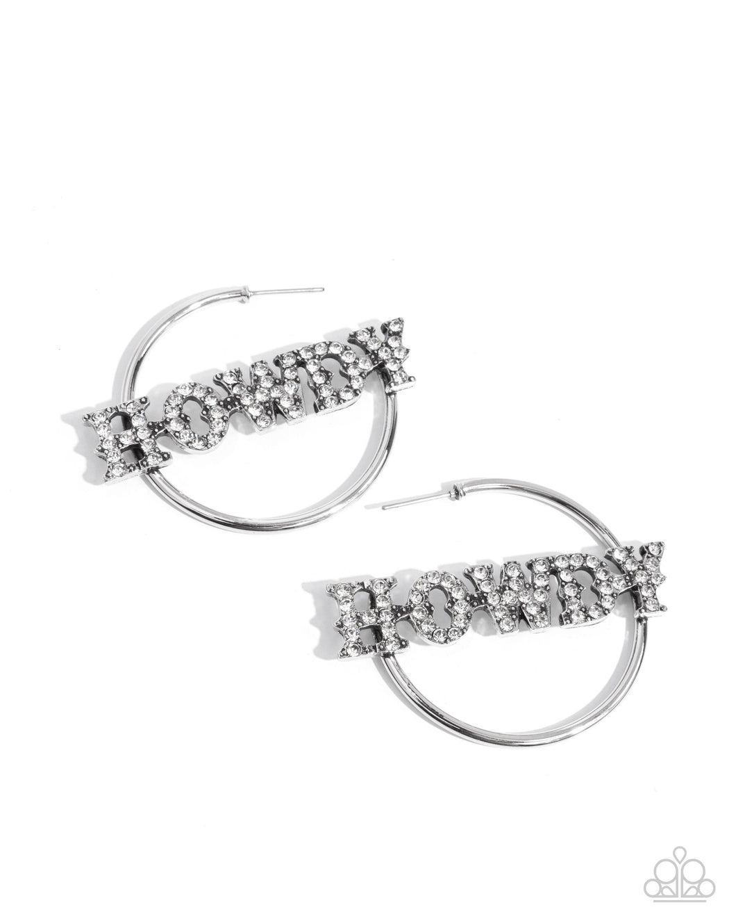Howdy Hoedown - White Hoop Earrings