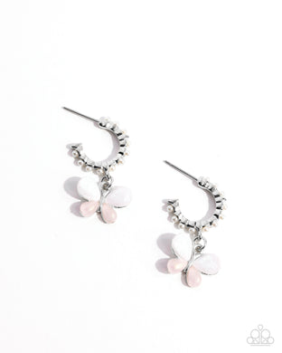 Fly to Your Heart - Pink Hoop Earrings