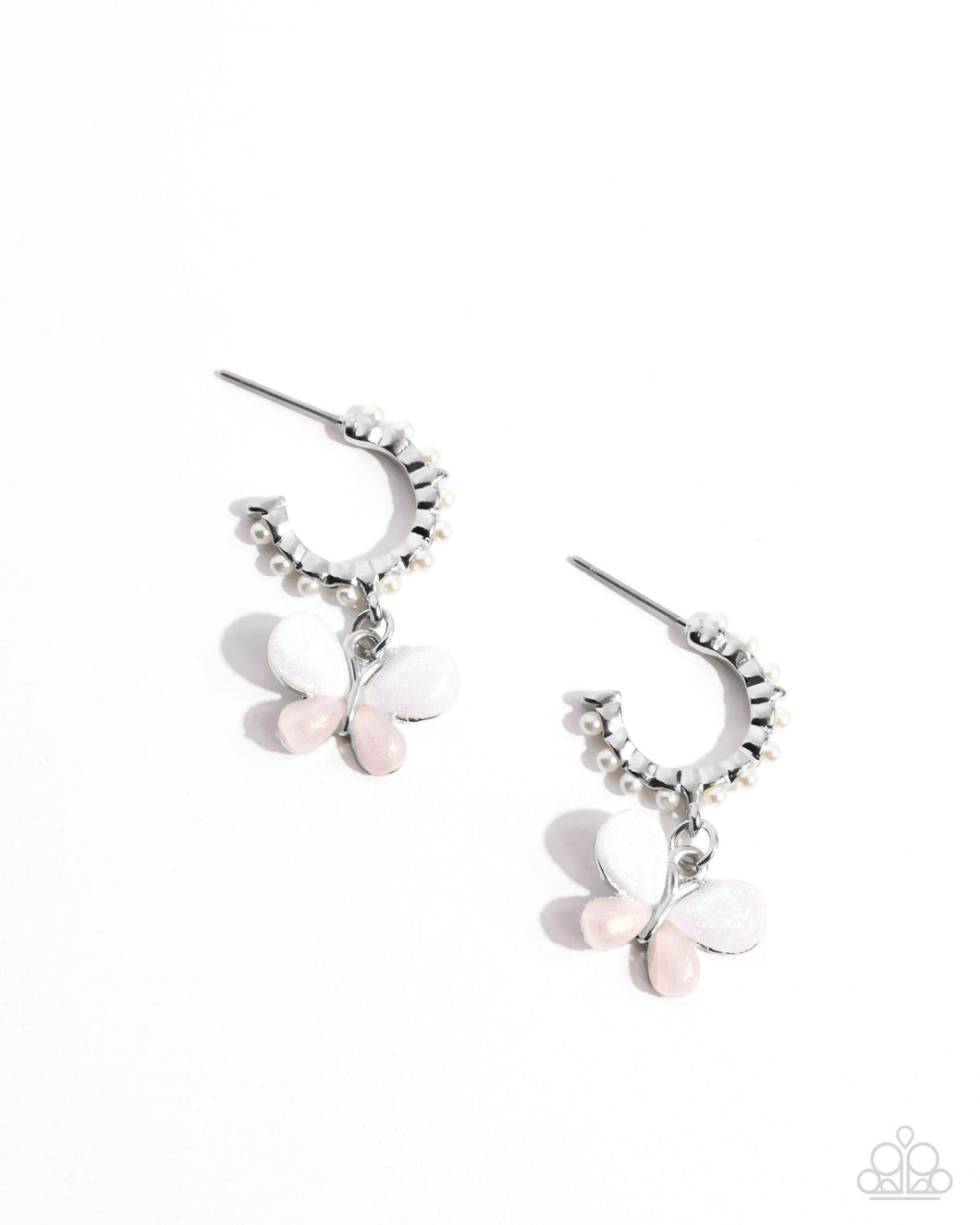 Fly to Your Heart - Pink Hoop Earrings