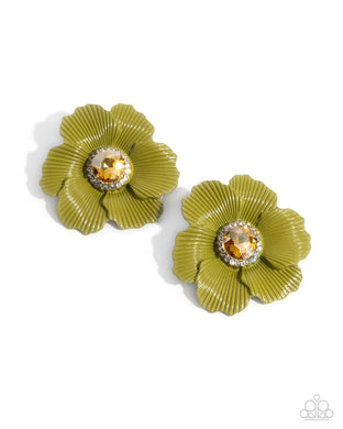Organic Growth - Green Post Earrings