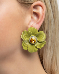 Organic Growth - Green Post Earrings