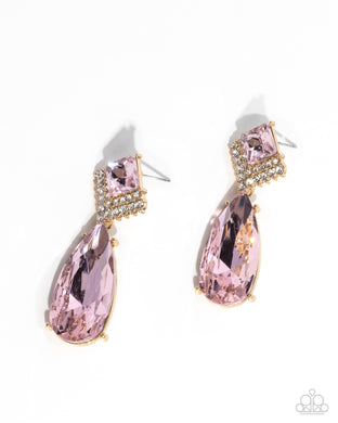 Diamond Life - Pink Post Earrings