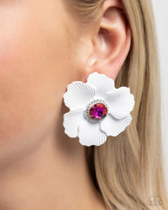 Organic Growth - White Post Earrings