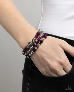 Complimentary Chic - Purple Stretchy Bracelets