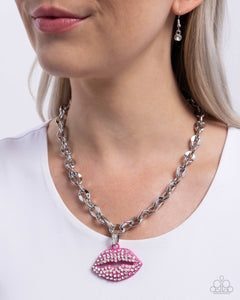 Keepsake Kisser - Pink Necklace