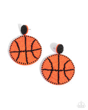 Load image into Gallery viewer, Shooting Hoops - Orange Post Earrings