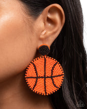 Load image into Gallery viewer, Shooting Hoops - Orange Post Earrings