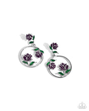 Load image into Gallery viewer, ROSE to You - Purple Post Earrings