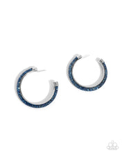 Load image into Gallery viewer, Chiseled Crescendo - Blue Hoop Earrings