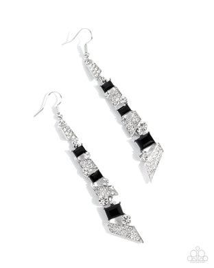 Cascading Cred - Black Earrings