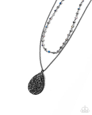 Druzy Delight - Black Gunmetal Necklace
